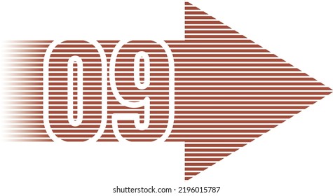 Number Info-graphic Bullet point 08, Arrow Shape number, Arrow Infographic Number.