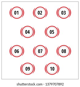 
Number Info-graphic Bullet points 1 to 10 Vector, Circle numbers, Infographic numbers design for presentation