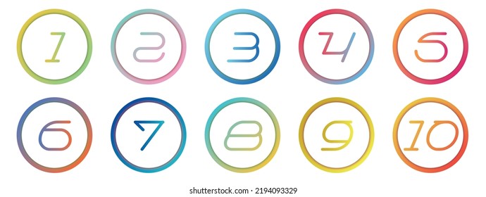 Number Info-graphic Bullet points 1 to 10 Vector, Arrow Shape numbers, Arrow Infographic Numbers