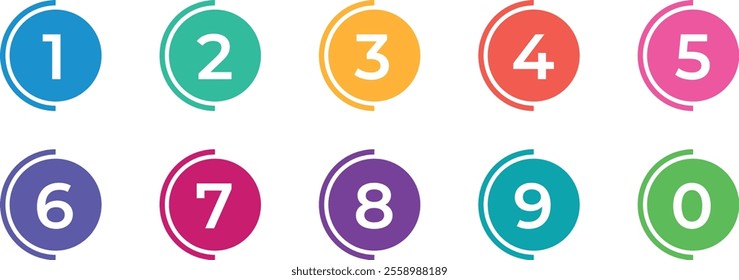 Number infographic circle from one to twelve