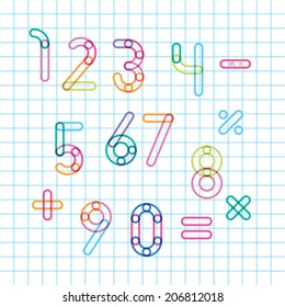 number from an inking with effect of transparency