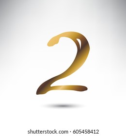 Number isolated on white background. Number in hand drawn calligraphy style. Vector illustration.