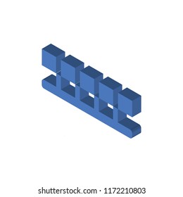Number isometric left top view 3D icon