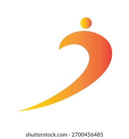 El logotipo del número J tiene una forma curva hacia arriba que simboliza el movimiento, el progreso y el crecimiento positivo.
