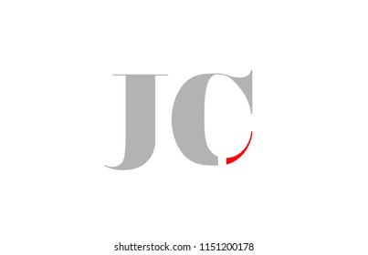 number jc j c logo design with grey red colors suitable for a company or business