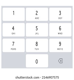 Number Key Icon Vector Illustration, Phone Symbol Keyboard