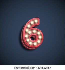 Number with lamps, vector