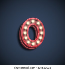 Number with lamps, vector