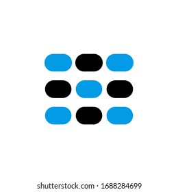 number, learning and mathematics icon. Perfect for application, web, logo, game and presentation template. icon set design blue black line style