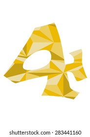Number Letter logo Abstract Polygonal design 