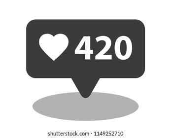 number of likes vector icon with sapmpe shadow