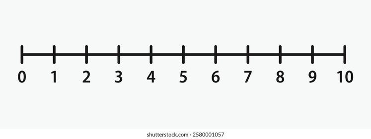 number line from 1 to 10 for preschool children, designed to help them learn counting numbers as a teaching resource.