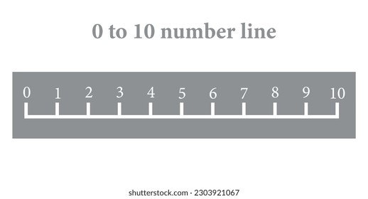Number line 1-10 for preschool kids. Counting numbers. Mathematics resources for teachers. Vector illustration isolated on white background.