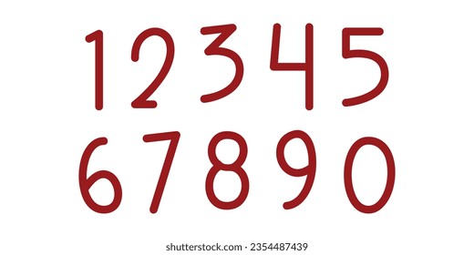 Number line set vector font alphabet, modern dynamic flat design with brilliant colorful for your unique elements design.