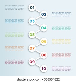 Number Linked Bullet Points In White Circles 
Infographic Template