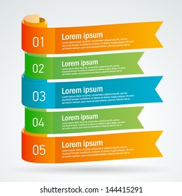 number list ribbon roll strip colored element set