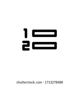 Number List User Interface Outline Icon Logo Vector Illustration
