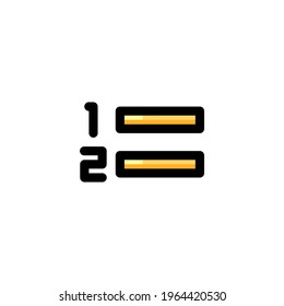 Number List User Interface Outline Icon Logo Vector Illustration
