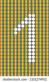 Number logo 1. Vector symbol one. Numbering with white circles on rainbow circles background. EPS 10