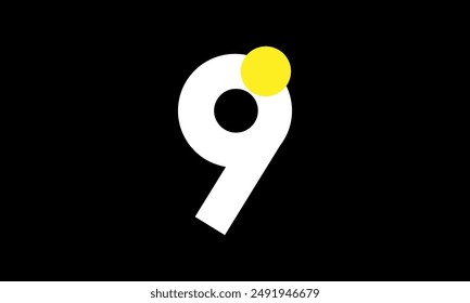 Zahl Logo Kreis Gelb Einfach