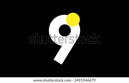 Number Logo Circle Yellow Simple