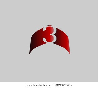 Number logo design. Logo 3 vector template

