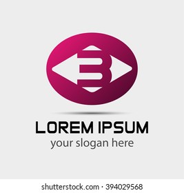 Number logo design. Logo 3 vector template