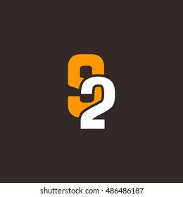 Number Logo design with alphabet
