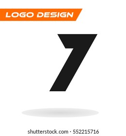 Number logo design. Number one 1 isolated on white background. Vector flat icon or logo template