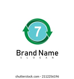 number logo design vector modern cretive