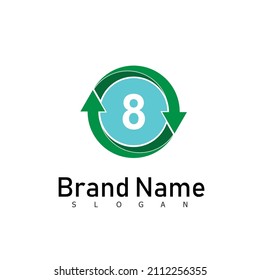 number logo design vector modern cretive