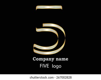 Number logo design.Number five logo.Logo 5 vector template.