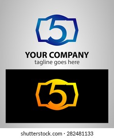 Number logo design.Number five logo.Logo 5 vector template
