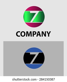 Number logo design.Number five logo.Logo 7 vector template. 