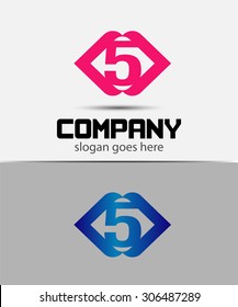 Number logo design.Number five logo.Logo 5 vector template
