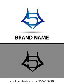 Number logo design.Number five logo.Logo 5 vector template
