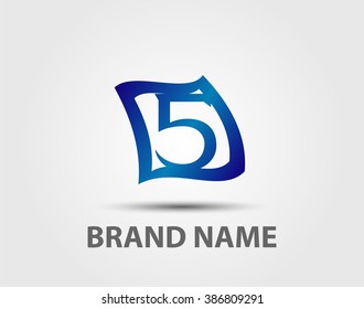 Number logo design.Number five logo.Logo 5 vector template
