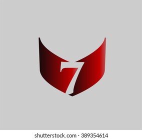 Number logo design.Number five logo.Logo 7 vector template.
