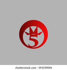 Number logo design.Number five logo.Logo 5 vector template
