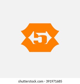 Number logo design.Number five logo.Logo 5 vector template
