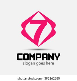 Number logo design.Number five logo.Logo 7 vector template.
