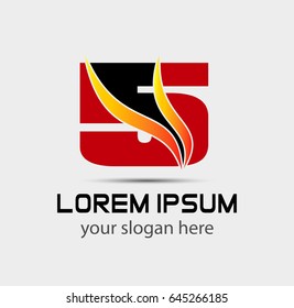 Number logo design.Number five logo.Logo 5 vector template
