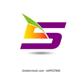 Number logo design.Number five logo.Logo 5 vector template
