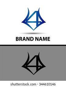 Number logo design.Number four logo.Logo 4 vector template
