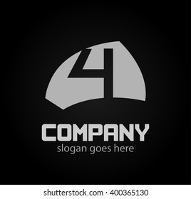 Number logo design.Number four logo.Logo 4 vector template
