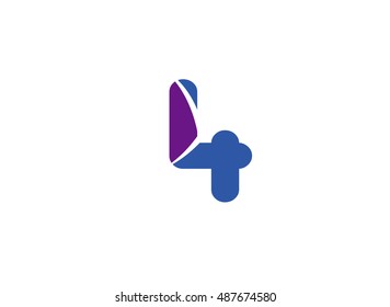 Number logo design.Number four logo.Logo 4 vector template
