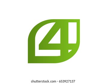Number logo design.Number four logo.Logo 4 vector template
