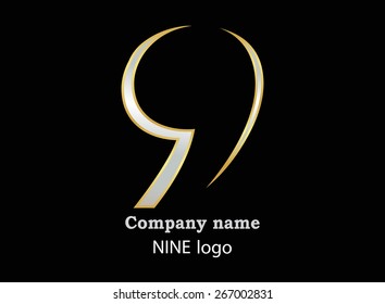 Number logo design.Number nine logo.Logo 9 vector template.