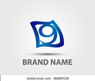 Number logo design.Number nine logo.Logo 9 vector template
