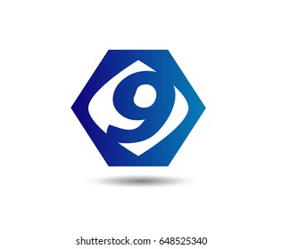 Number logo design.Number nine logo.Logo 9 vector template
